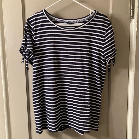 Nautica Women's Black and White Striped Short-Sleeve Tee - Picture 1 of 3